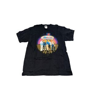 Vintage Nsync T Shirt 2001 Popodyssey Tour tultex size large Black 100% Cotton